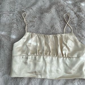 Zara Gold Crop Spaghetti Strap Top